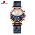 REWARD RD82009L Women Luxury Fashion Dress Watch Mesh Band Business Style Ladies Quartz Watches Stainless Steel Female Clock